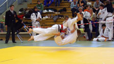 Stian kaster Vegard S�ter Grytting til Ippon i en av de innledende kampene
